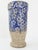 Terracotta Ceramic Vase with Blue and White Flowers For Sale - Image 5 of 11