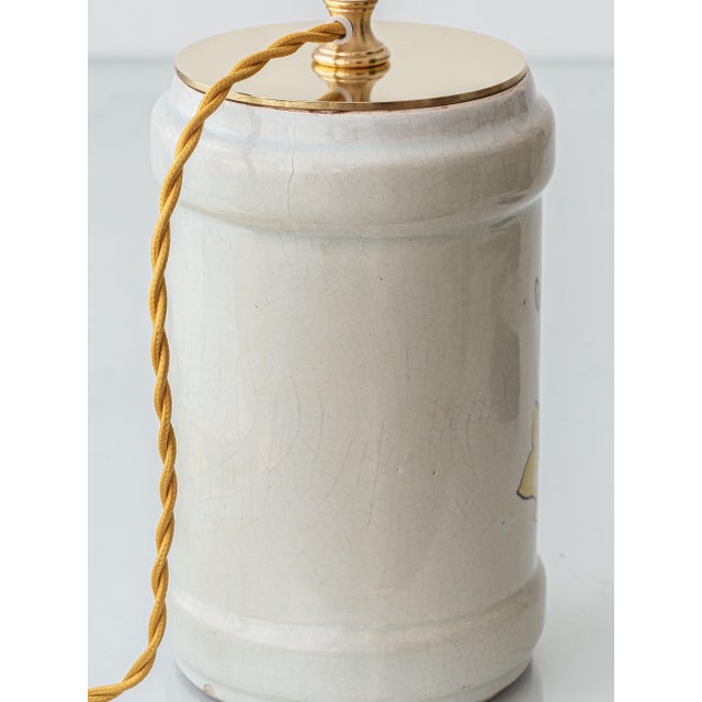 Textile Italian Renaissance Revival Albarello Apothecary Jar Table Lamp, 19th Century For Sale - Image 7 of 12
