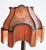 Hollywood Regency Vintage Neoclassical Column Table Lamp With Floral Fringed Shade For Sale - Image 3 of 8