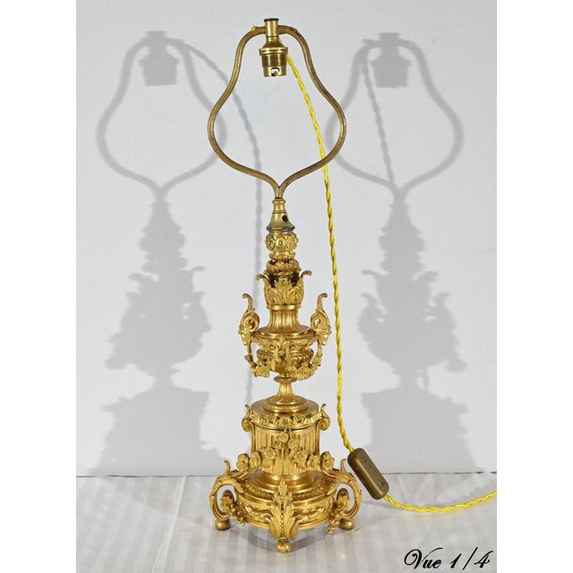 Mid-19th Century Napoleon III Gilt Bronze Lamp For Sale - Image 6 of 18
