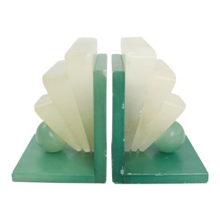 Art Deco Alabaster Bookends For Sale