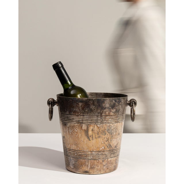Metal Mid 20th Century France Silver Ice Bucket For Sale - Image 7 of 18