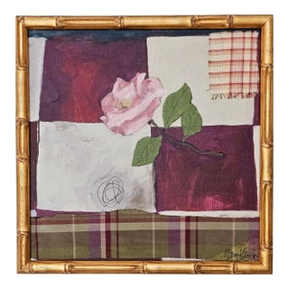 A Rose Original Mixed Medium Painting by Mary Kaiser For Sale