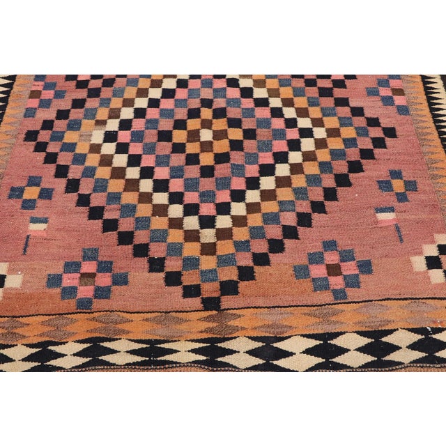 Vintage Persian Shiraz Kilim Gallery Rug 05'03 X 11'01 For Sale - Image 4 of 9