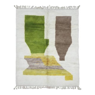 Contemporary Moroccan Wool Rug - 9.7 X 8 Ft For Sale