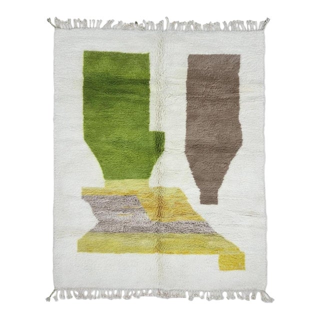 Contemporary Moroccan Wool Rug - 9.7 X 8 Ft For Sale