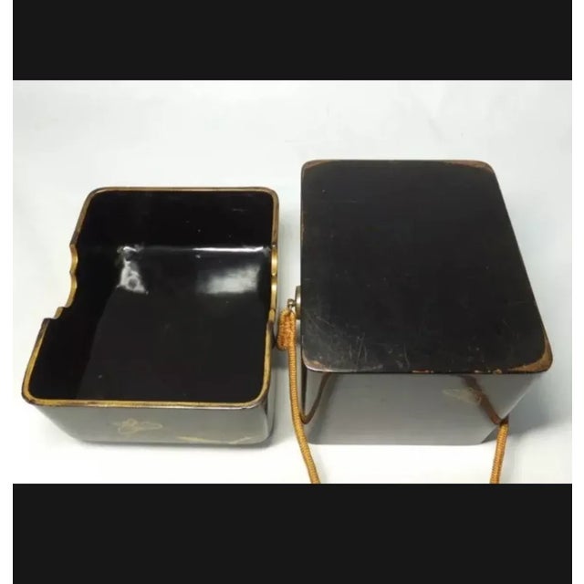 Black Early 19th C Japanese Black and Gold Maki-E Lacquered Tebako For Sale - Image 8 of 9