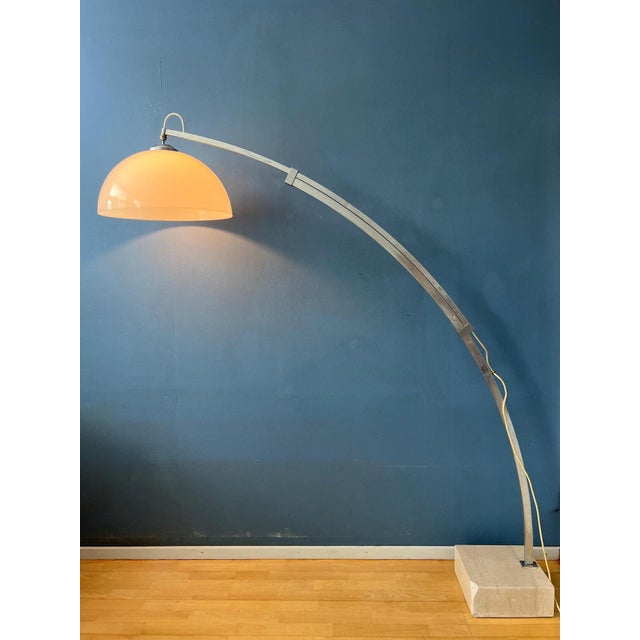 Vintage Space Age Arc Floor Lamp in style of Guzzini For Sale - Image 11 of 11