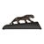 Art Deco Bronze panther sculpture, monogrammed EB Stamped Bronze. Bronze with dark brown patina on a Belgian Black marble...