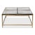 Contemporary Modern Square Cocktail Table in Aged Brass and Cast Glass For Sale - Image 3 of 12