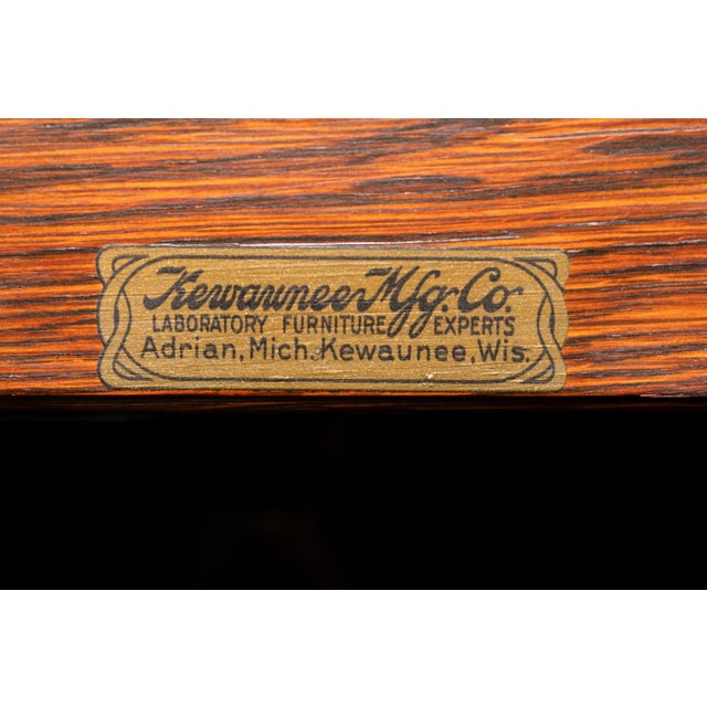 Antique Kewaunee Quarter-Sawn Oak Laboratory Display Cabinet, Circa 1910s–1920s For Sale - Image 11 of 12