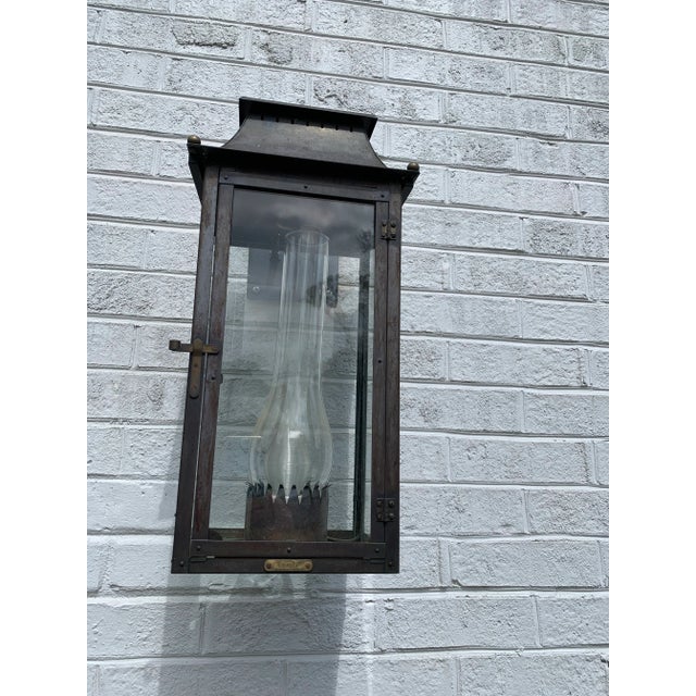 Offering a pair of Bevolo Willliamsburg lanterns On brackets 18" Electric