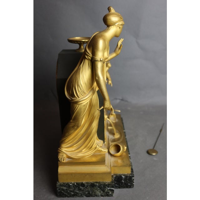 Bronze Clock by Lefévre, 1810s For Sale - Image 6 of 13