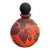 Galle' Style Red/Black Satin Cameo Glass Art Deco Perfume Bottle For Sale