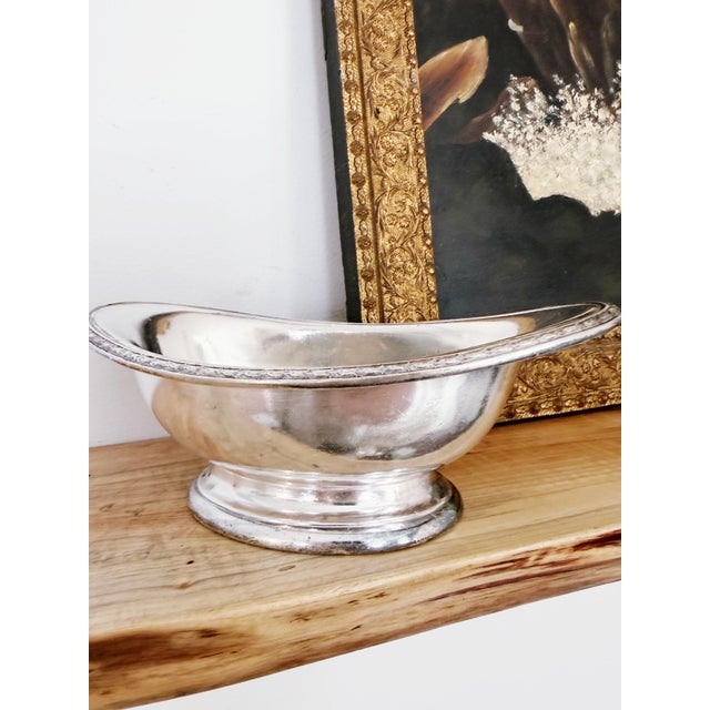 Art Deco 1929 Silver Plated Bowl From Delmonicos New York For Sale - Image 3 of 6