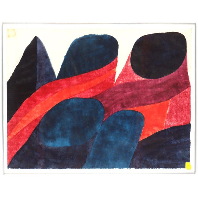 A striking large-scale original color woodcut by celebrated American printmaker Carol Summers (1925–2016), titled Rocky...