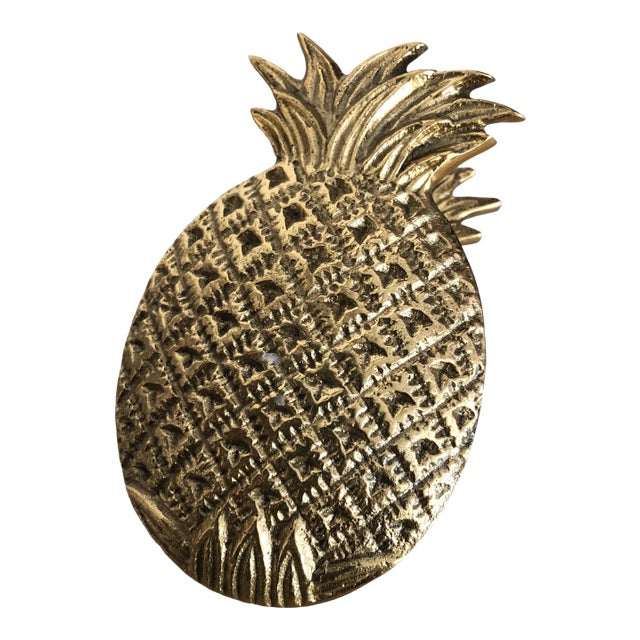 1970s Vintage Brass Pineapple Clip For Sale