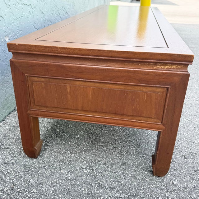Mid 20th Century Taiwanese Ming Style Walnut Coffee Table by Ricardo Lynn For Sale - Image 5 of 8