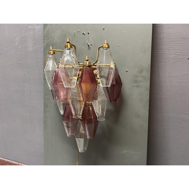 Murano Glass Poliedri Sconces, Italy, 1980s, Set of 2 For Sale - Image 9 of 13