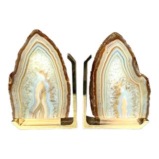 Vintage Boho Anna Nyc Geode Bookends - Set of 2 For Sale