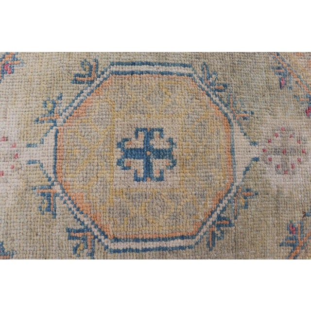 Reproduction Turkish Oushak Rug With Vibrant Multicolor Motifs For Sale In Atlanta - Image 6 of 8