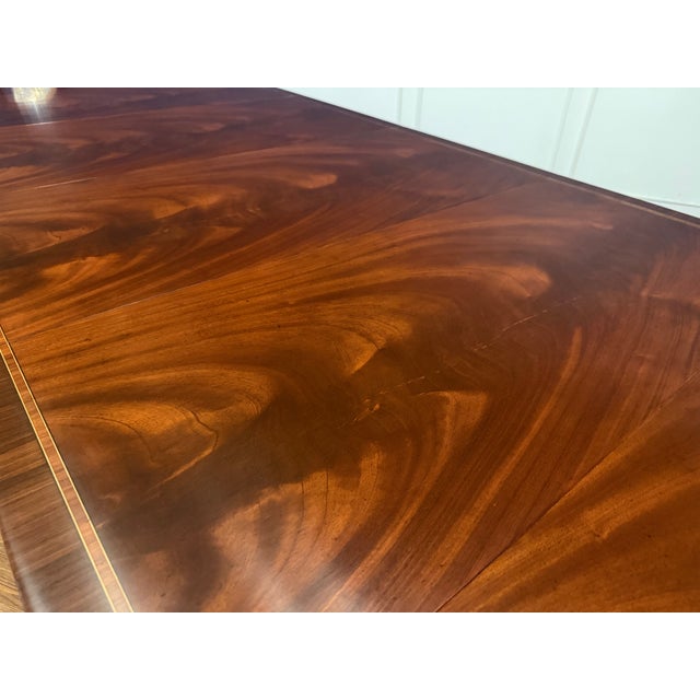 Classic Mahogany Scallop Cornered Dining Table by Leighton Hall - Showroom Sample For Sale - Image 16 of 16