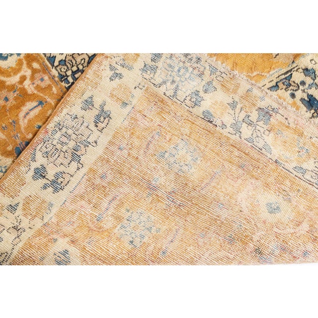 Persian Authentic Antique Persian Bidjar Orange Handmade Wool Rug For Sale - Image 3 of 6