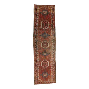 1940s Hand Made Persian Karaja Runner. 3'x 10'9"