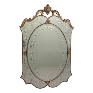 Art Deco Venetian Mirror, 1950 For Sale