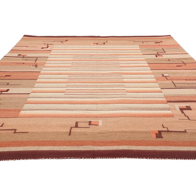 Mid-Century Modern Laila Karttunen Finnish Flatweave Rug - 06'06 X 09'08 For Sale - Image 3 of 9
