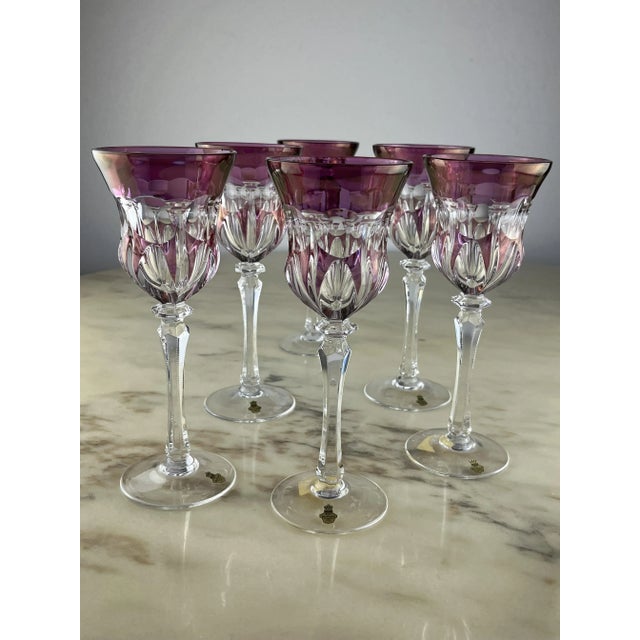 Vintage Lead Crystal Glasses, 1980s, Set of 6 For Sale - Image 11 of 13
