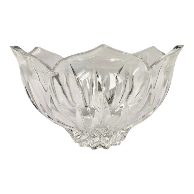 Mid-Century Vannes Crystal Floral Design Bowl For Sale