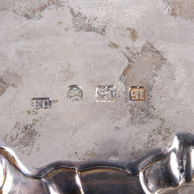 18th Century 1763 Ebenezer Coker Sterling Silver Salver For Sale - Image 5 of 5