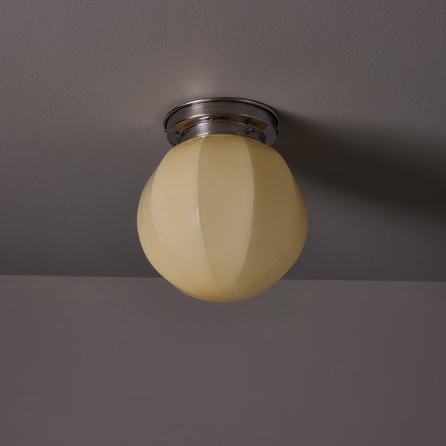 1940s Finnish Geometric Glass and Metal Wall or Ceiling Lamp in the Manner of Paavo Tynell For Sale In Los Angeles - Image 6 of 18