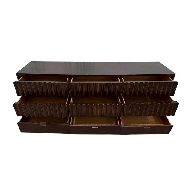 1960s Mid-Century Modern Fluted Nine-Drawer Dresser For Sale - Image 4 of 13