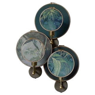 Circle Blue Grey Wall Sconce by Sander Bottinga, Set of 3 For Sale