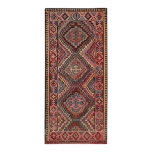 Vintage Persian Bidjar Kilim in Polychromatic Geometric Patterns by Rug & Kilim
