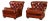 Pair of 1990s Henredon Churchill Tufted Distressed Brown Leather Club Chairs For Sale
