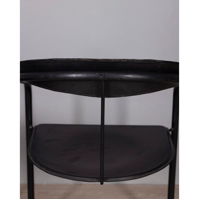 Vintage Metal and Leather Canasta Chairs by Arben, Italy, 1970s, Set of 2 For Sale - Image 10 of 12