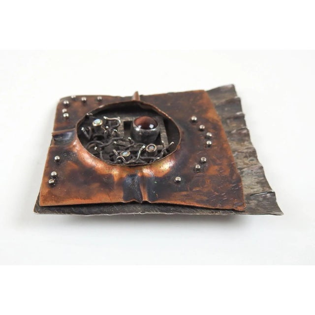1991 Large Sculptural Sterling and Copper Opal Studio Brooch For Sale In Seattle - Image 6 of 7
