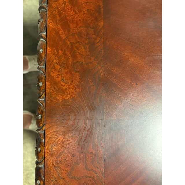 Wood Intricately Carved Solid Mahogany Sofa Table Circa 2000 in Nashville For Sale - Image 7 of 8