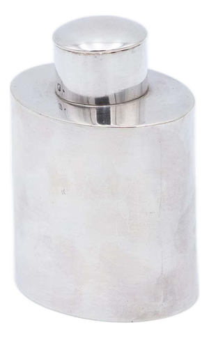 Silver Elliptical Talcum Powder Bottle