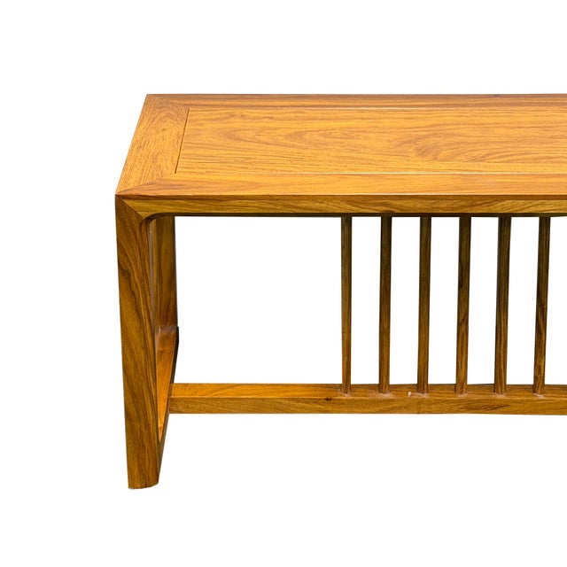 Sienna Solid Wood Light Brown Minimalistic Low Bench Coffee Table For Sale - Image 8 of 13