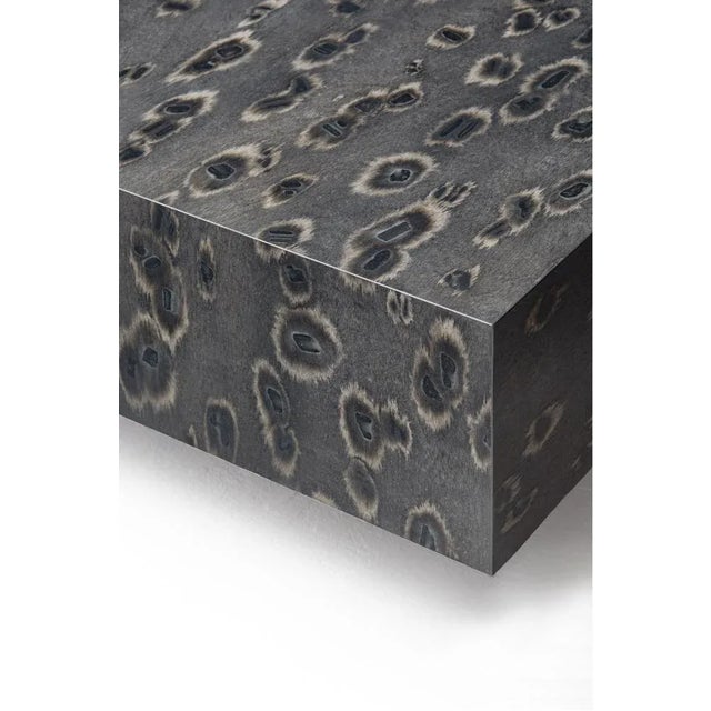 Osis block quadrat table by llot llov dimensions: h 36.9 x l 120 x w 120 cm materials: multiplex and birch pattern: mouse,...