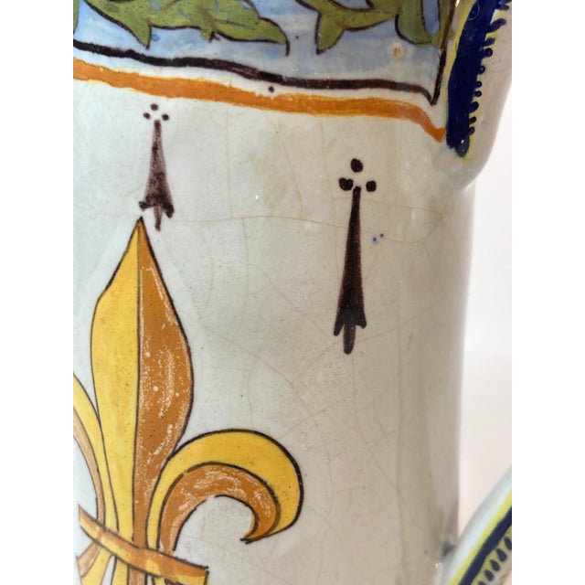 Share Antique Desvres French Faience Chocolate Pot With Breton & Decor Riche Border For Sale - Image 13 of 13