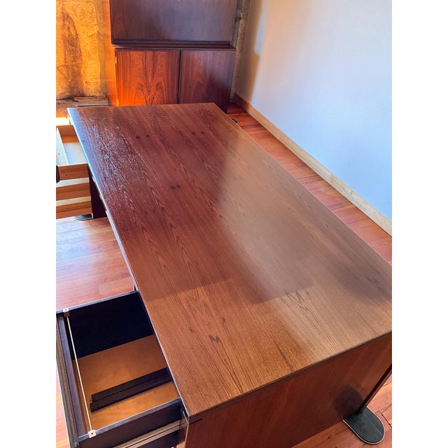 Mid 20th Century Rosewood Executive Desk Attributed to Omann Jun Møbelfabrik For Sale - Image 10 of 13
