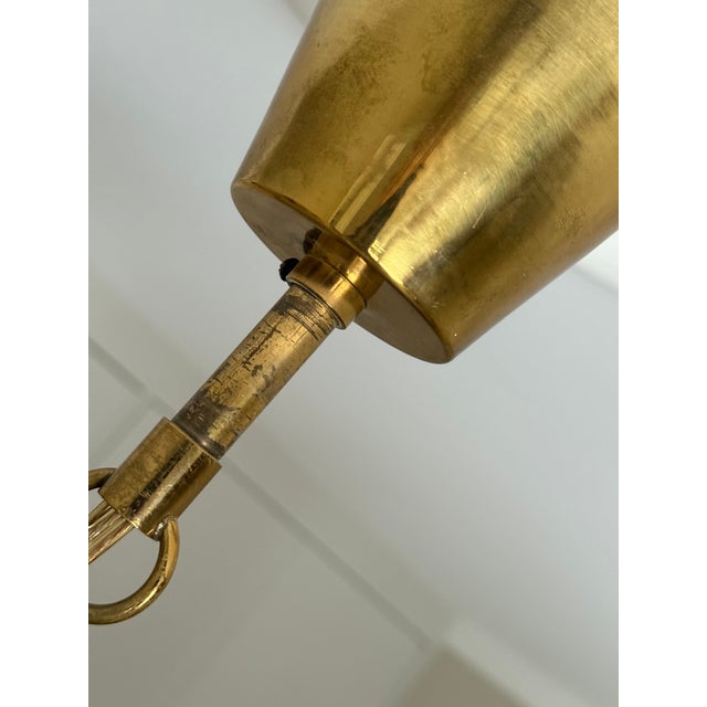 Crystal and Brass Cylinder Chandelier by Orrefors for Tyringe, Sweden, 1960s For Sale - Image 8 of 9