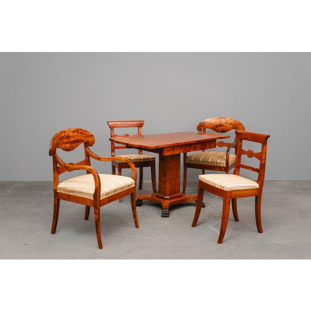 Item: Seating group - one table, two armchairs, and two matching chairs. Period & Style: Biedermeier style - early 20th...