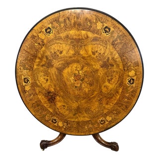 Antique Victorian Marquetry Inlaid Centre Table, 1860 For Sale