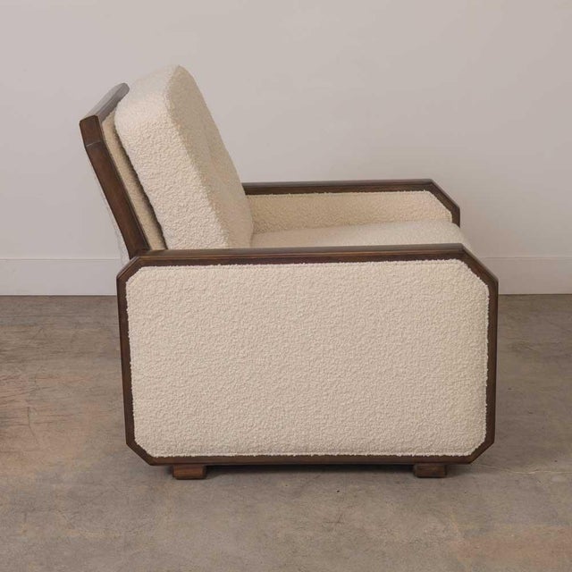 White Mid 20th Century French Art Deco Wood and Upholstered Chair For Sale - Image 8 of 16